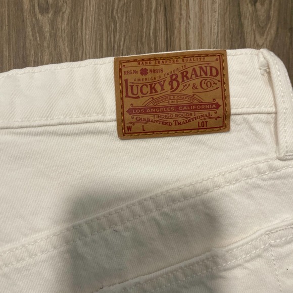 Lucky Brand Lucky Pins Short High Rise White Denim Cut Off Jean Shorts - Picture 5 of 8